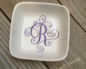 Monogrammed Jewelry Dish, Ring Dish, Personalized Ring Dish, Customized Jewelry Dish, Jewelry Dish, Secret Santa, Jewelry Holder, Christmas