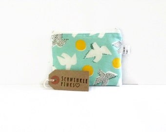 Birds Coin Purse, Coin Pouch, Bird Purse, Zip Wallet, Card Pouch, Money Wallet, Change Purse