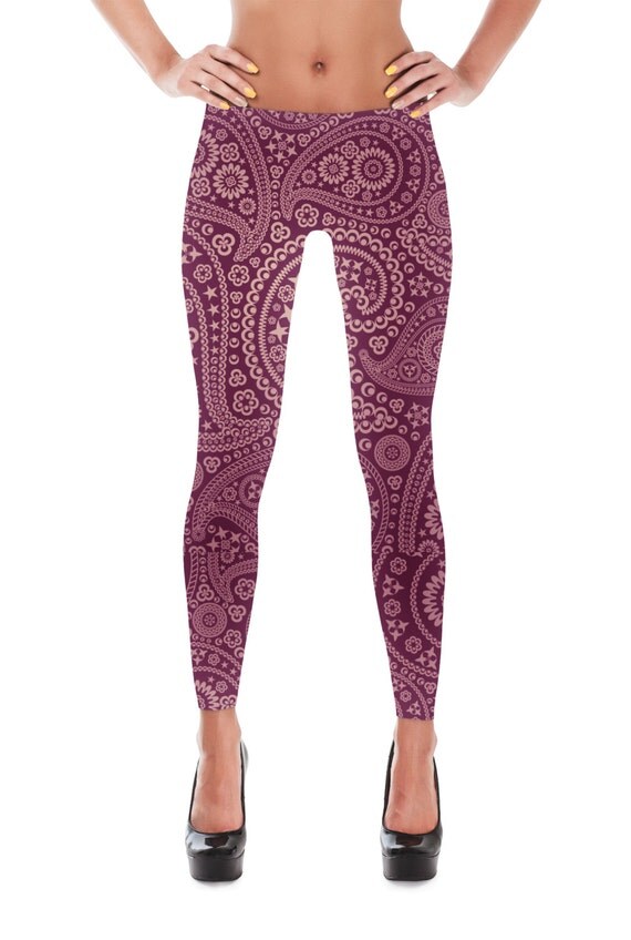 Paisley Leggings Yoga Leggings Patterned Leggings Print