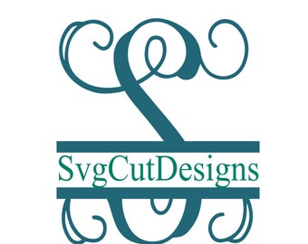 Split letter SVG, Split Monogram Letters, Split Alphabet svg files, vector files for silhouette, split monogram svg SVG/DXF/Eps/Png
