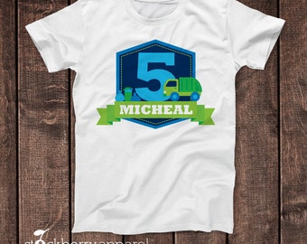 Garbage Truck Birthday Shirt - Personalized Garbage Truck Shirt - Garbage Truck Birthday - Trash Truck Birthday - Boy Birthday Shirt Custom