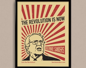 ON SALE: Revolution Is Now Bernie Sanders Art Print 11" x 14"