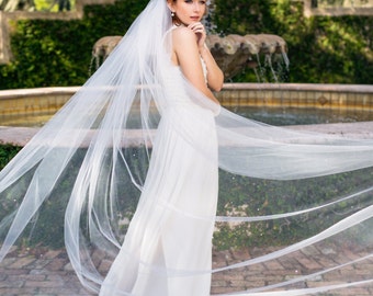 Bride Cathedral veil 112" wedding veil with Swarovski crystal rhinestones scattered throughout "Skylar"