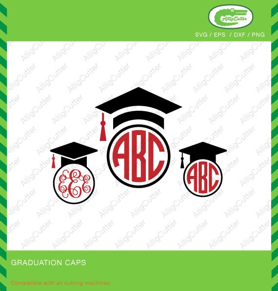 Download Graduation Cap Monogram Frames SVG DXF PNG eps class hat