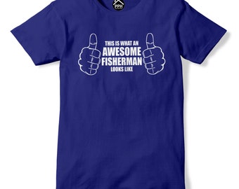 This Is What An Awesome Fisherman Looks Like Tshirt Mens T Shirt Funny T Shirt Fish Tshirt Top Carp Angling Bait Rod Fly Fishing PT11