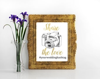 Hashtag wedding sign Instagram wedding sign Wedding hashtag Share the love sign If you Instagram Hashtag sign Social media sign Hashtag