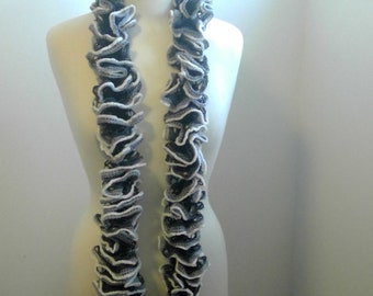 Black and White Ruffle Scarf