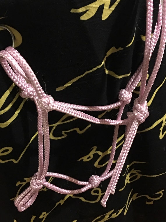 Handmade Hand Dyed Rose Pink Rope Halter for by byKnAFarms on Etsy