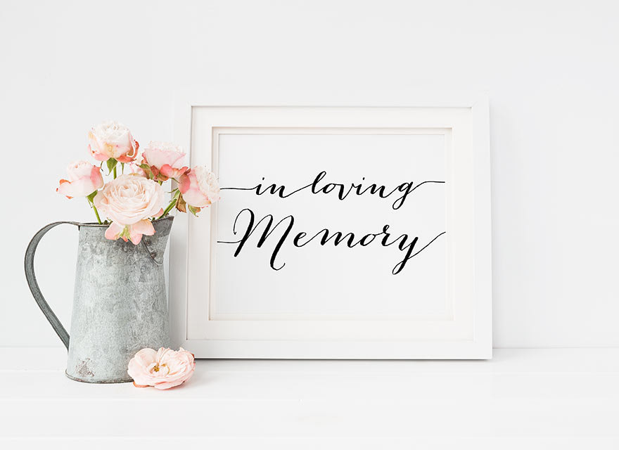 In Loving Memory 8x10 Wedding Table Sign Print Memorial Reception Decor