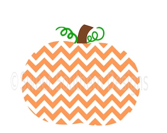Chevron pumpkin SVG instant download design for cricut or silhouette