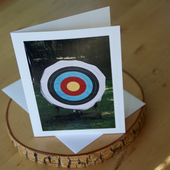 Photo Greeting Card Archery Target Unique by UnexpectedGraceCards
