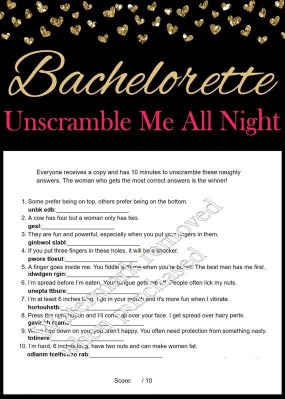 Bachelorette Party Games Word Scramble by SparklingEverAfters