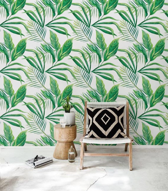 Palm leaves wallpaper Leaves wallpaper Home Decor Tropical