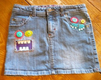 Unique girls denim skirt related items | Etsy