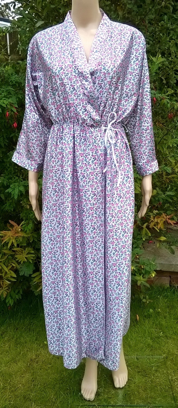 Vintage Satin Dressing Gown 1980's Peignoir Vintage