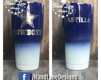 Custom Powder Coated Dallas Cowboys YETI/RTIC/OZARK Tumbler 20oz or 30oz