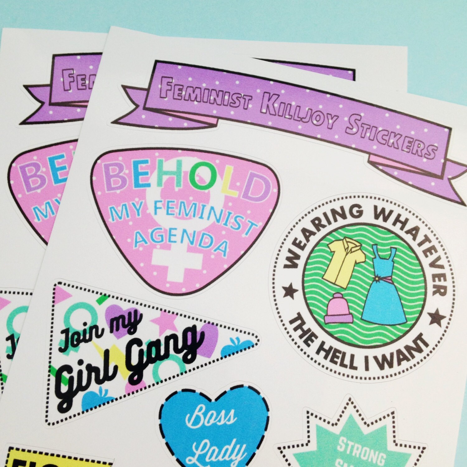 Feminist Killjoy Sticker Sheet Vinyl Feminism by fairycakes