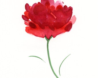 Watercolor flower painting "Dancing Mum"