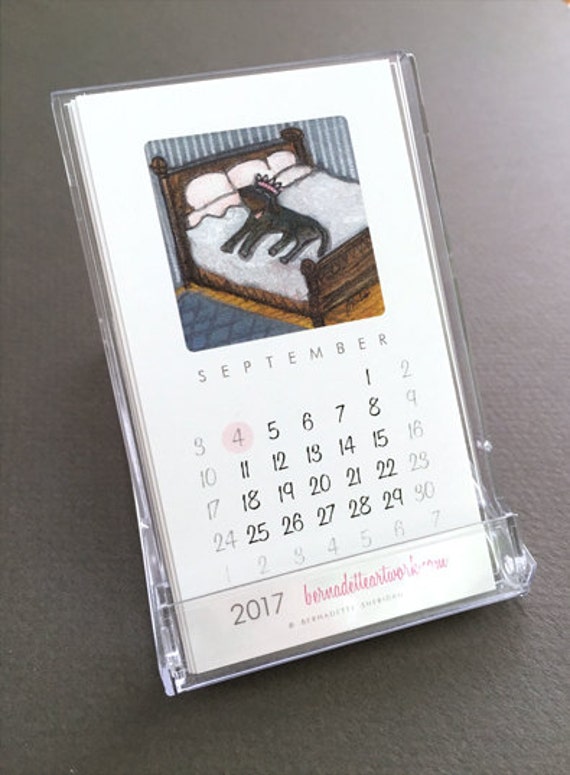 Sale 2017 mini desk calendar with stand business card