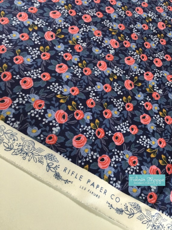 Rifle Paper Co Fabric Cotton and Steel fabric Les Fleurs by