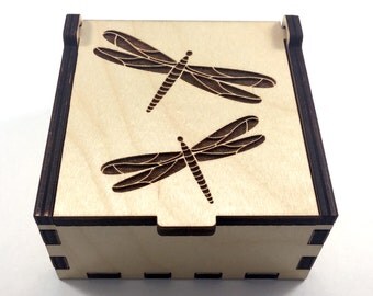 Dragonfly Jewelry Box, Wood Trinket Box, Small Jewelry Case, Laser Cut Box, Jewelry Storage Box, Dragonfly Wood Box, Jewelry Organizer