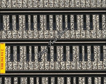 Dan Morris / RJR "All Amped Up" #2235 Piano Keyboard Music Striped Fabric Priced Per 1/2 Yd.