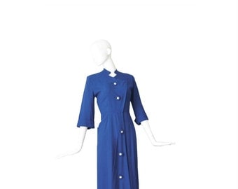 1940s Dress • 40s WWII Dress • Blue • XS Small S