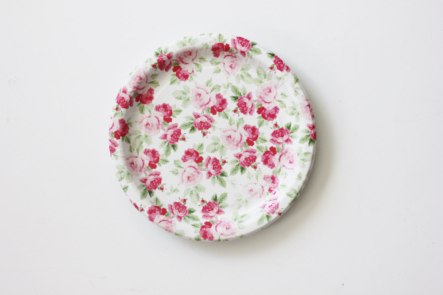 8 FLORAL TEA PARTY Paper Plates Parisian Vintage Style Shabby