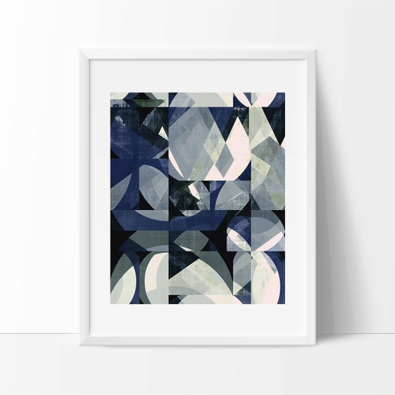 Scandinavian art print Scandinavian poster art blue art