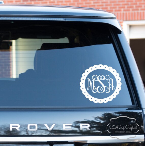 Personalized Vinyl Car Monogram Decal Vine by OZAVinylGraphics