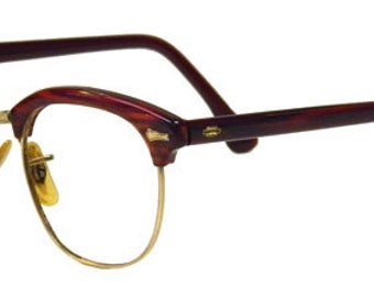 Vintage 1950s Amber Cat Eye Eyeglass by DecadesVintageOnEtsy