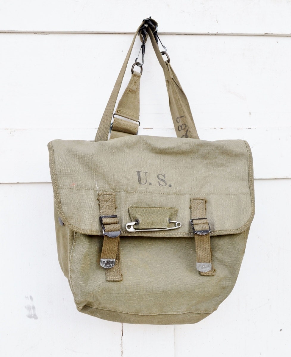 US Military M-1936 Musette Canvas Bag Satchel Backpack Handbag