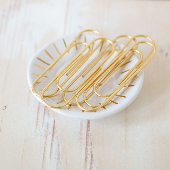 Gold Jumbo Paper Clips 5 pc