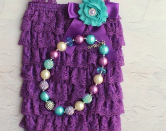 Purple romper and headband, Baby girl 1st birthday outfit, Under the Sea Birthday, Baby romper, Cake Smash Outfit, Birthday Dress Photo prop