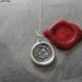 Forget Me Not - wax seal necklace from antique seal with flower in fine silver