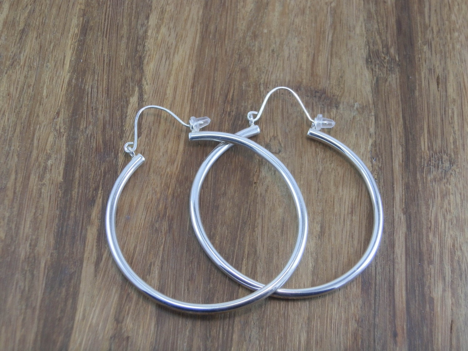 Large Silver Hoop Earrings - Thick Hoop Earrings - Hoop ...