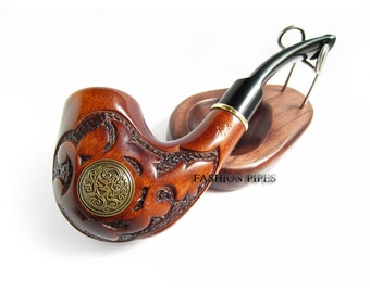 Fashion TOBACCO Pipe Handcrafted "NORDIC" Smoking Wooden Fashion Style Pear Wood pipes Handmade Smoking Bowl