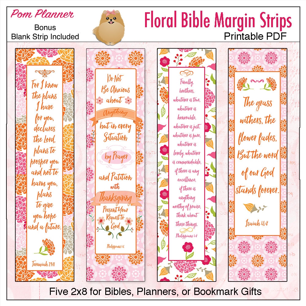 Bible Journaling Margin Strips or Planner Printables for Wide