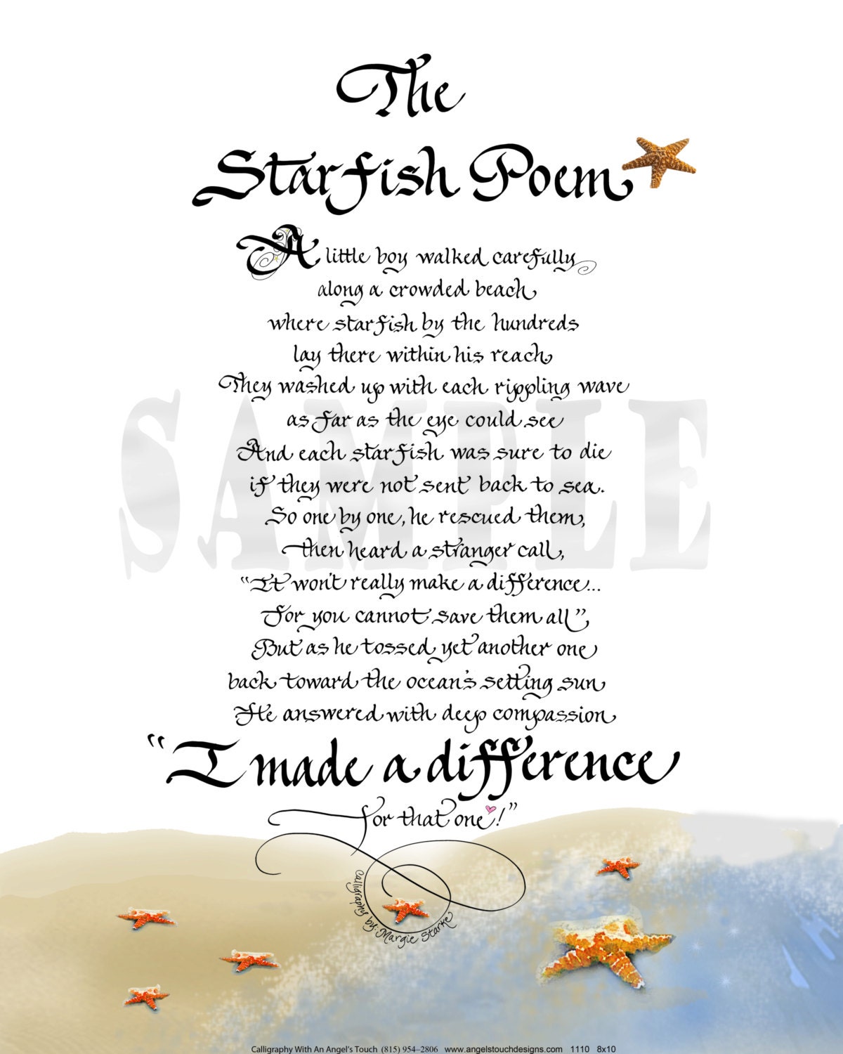 THE STARFISH POEM 1110 5x7 Print