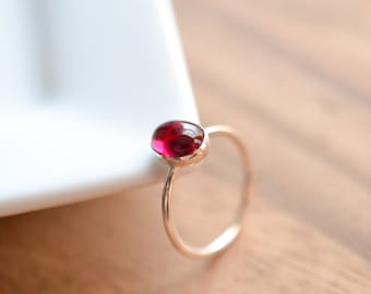 Sterling Silver Ruby Ring // Lab Created Ruby Stacking Ring // July Birthstone Ring // Ruby Cocktail Ring // Silver Ruby Stacking Ring