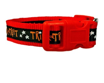 Halloween Dog Collar 5/8" Small Orange Dog Collar