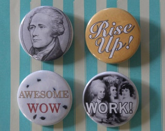 Hamilton Button or Magnet Pack - 4 Pinback Buttons