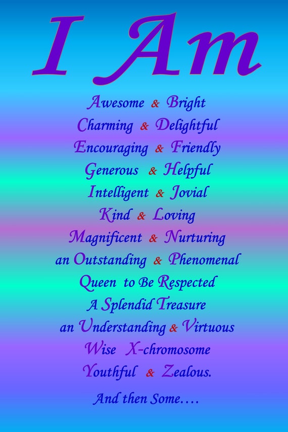 I AM Affirmations Alphabet Affirmations for women men