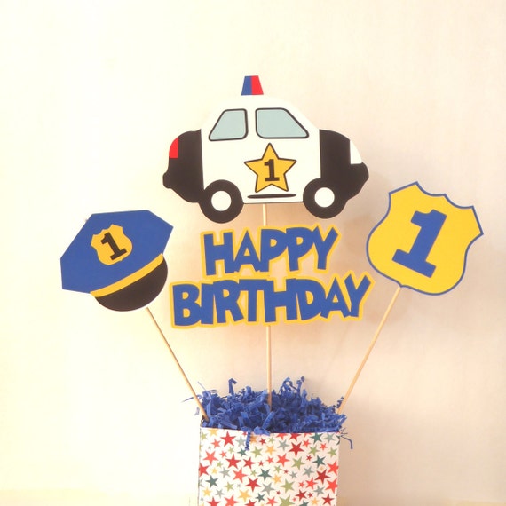 Policeman Party Centerpiece Die Cuts Police Car Party Theme by