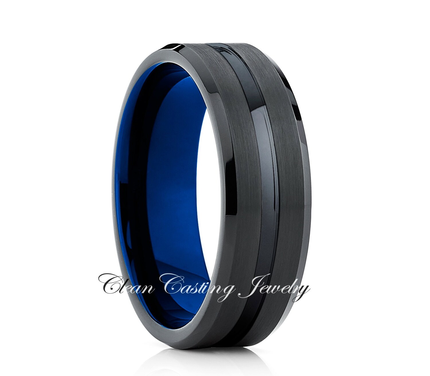 Purple Tungsten Wedding BandPurple Tungsten by CleanCastingJewelry