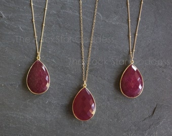 Ruby // Ruby Necklace // Red Ruby // Ruby Jewelry // July Birthstone // Ruby Pendant