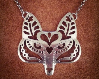 Foxy // Fox Necklace // Southwest Necklace // Native American Necklace // Tribal Necklace // Boho Necklace // Boho Chic // Silver Necklace