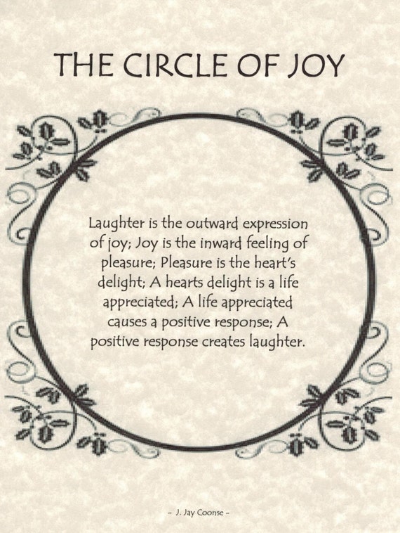 CIRCLE OF JOY...A Motivational Poetry Art Print that