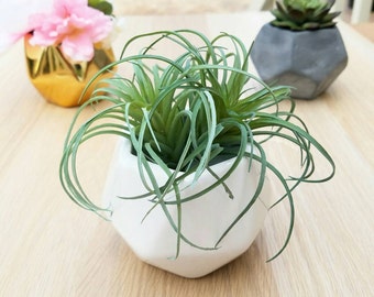 Geometric Planter - White Geometric Planter, Ceramic Geometric Planter, White Wedding Centerpiece, Geometric Vase