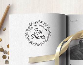 Personalized Library Stamp, Custom Rubber Stamp, Book Stamp, This Book Belongs to, Library Stamp 2x2